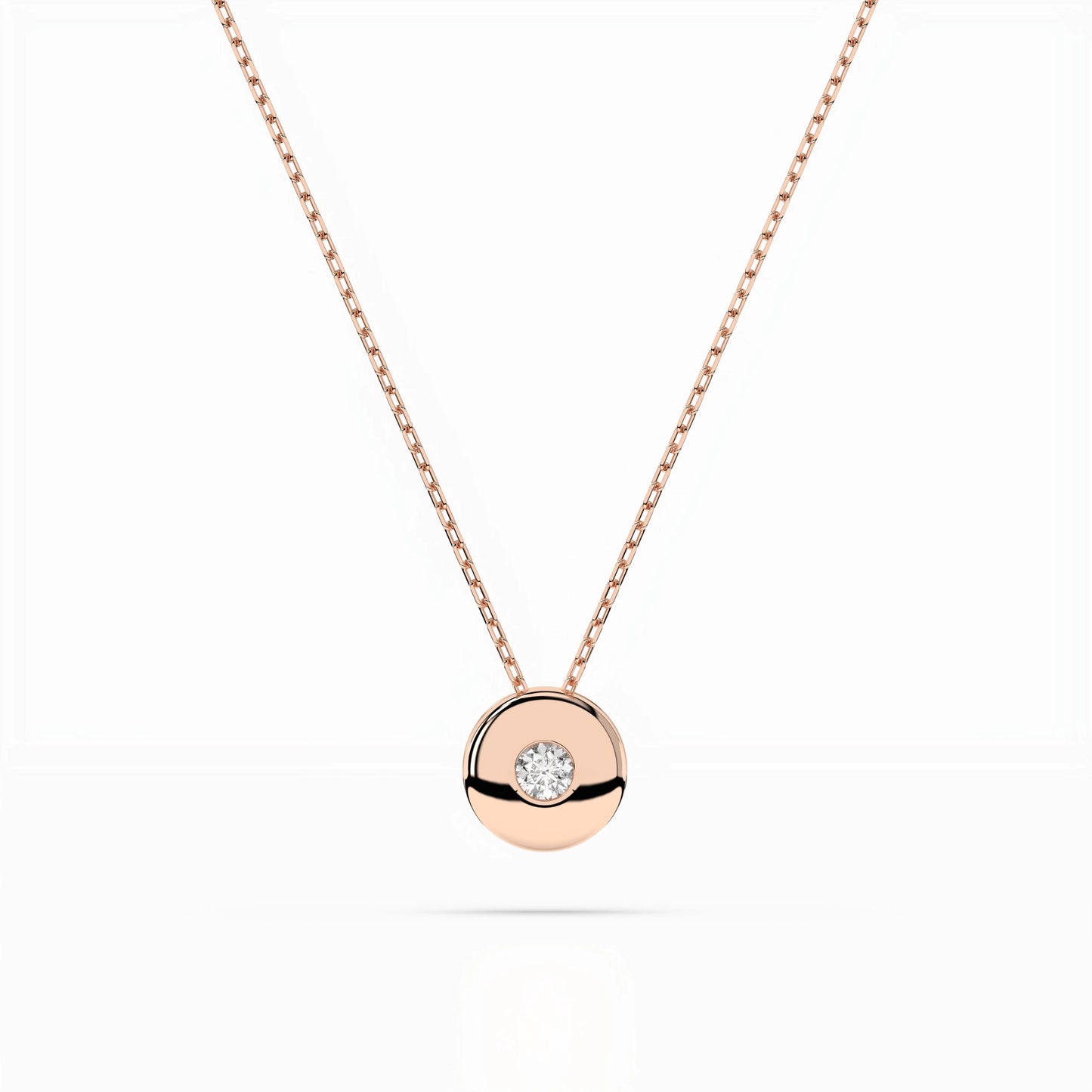 Solitär-Halskette (Rund), 0.04 ct — 104-10015(2.2)