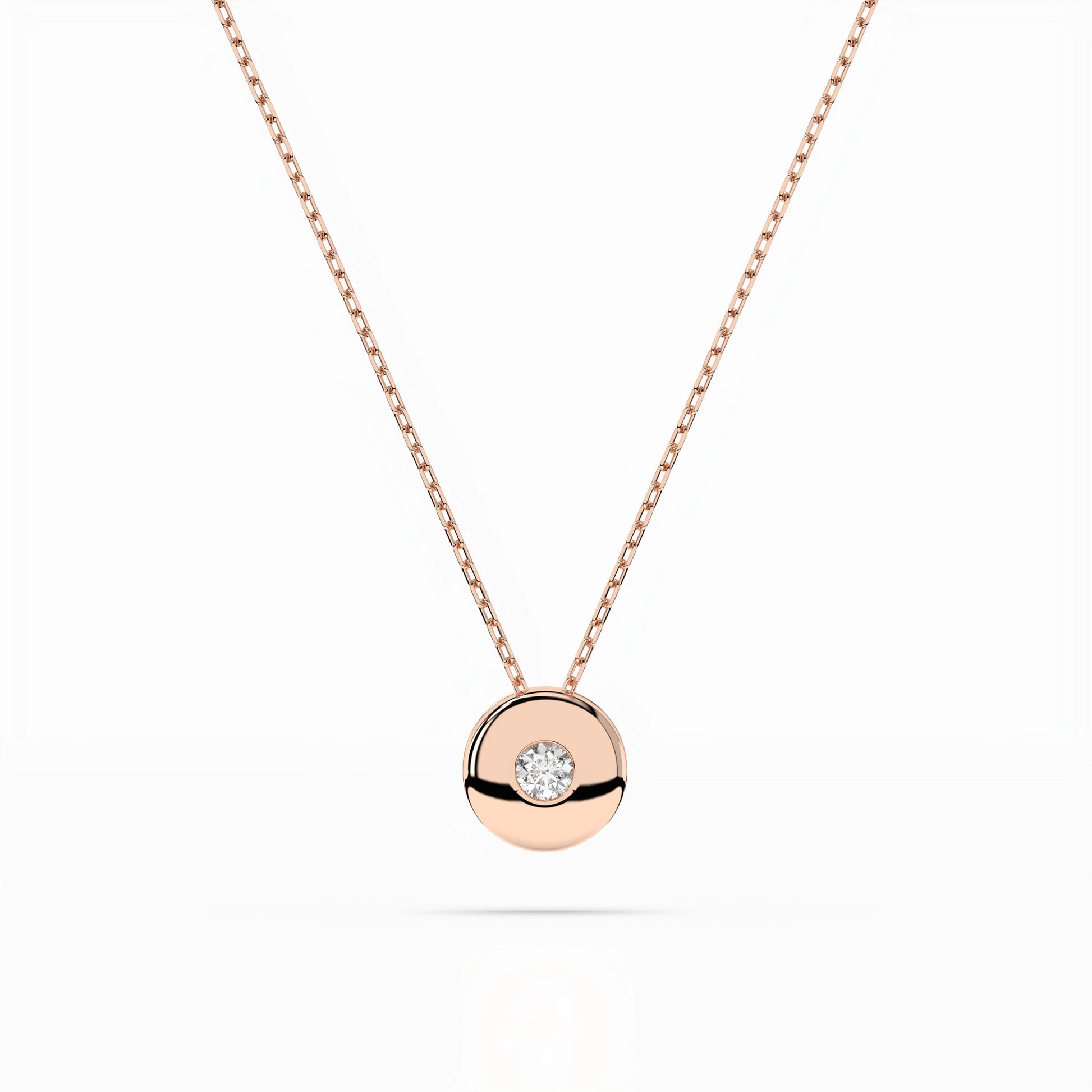 Solitär-Halskette (Rund), 0.04 ct — 104-10015(2.2)