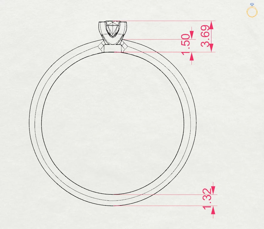 Solitär-Ring (Rund), 0.1 ct — 101-10089(3.0)