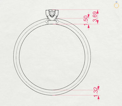 Solitär-Ring (Rund), 0.1 ct — 101-10089(3.0)