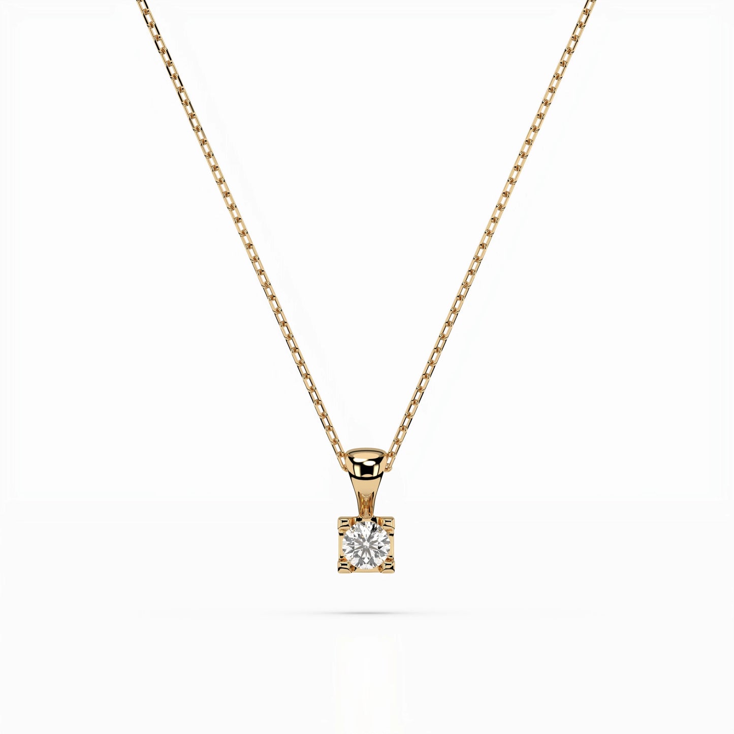 Solitär-Halskette (Rund), 0.08 ct — 104-10013(2.7)