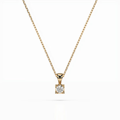 Solitär-Halskette (Rund), 0.08 ct — 104-10013(2.7)
