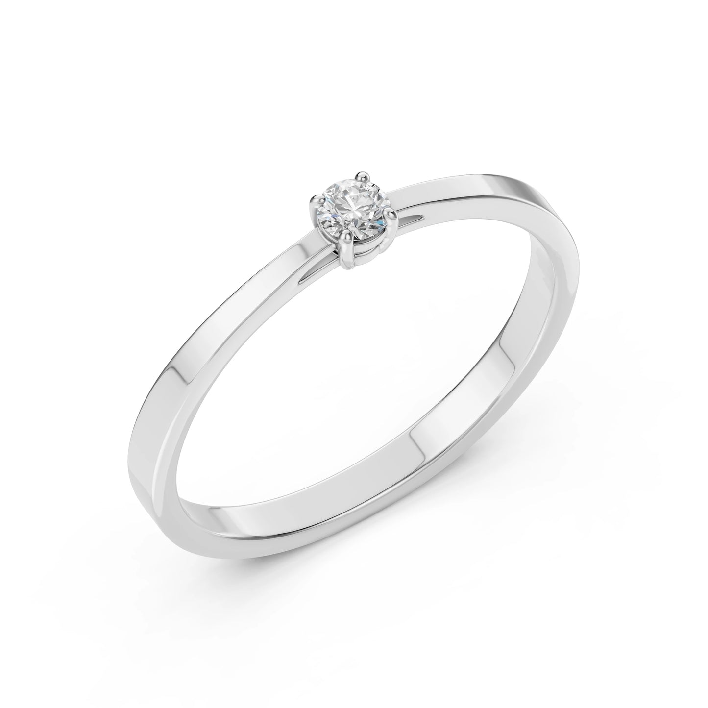 Solitär-Ring (Rund), 0.1 ct — 101-10012/1(3.0)