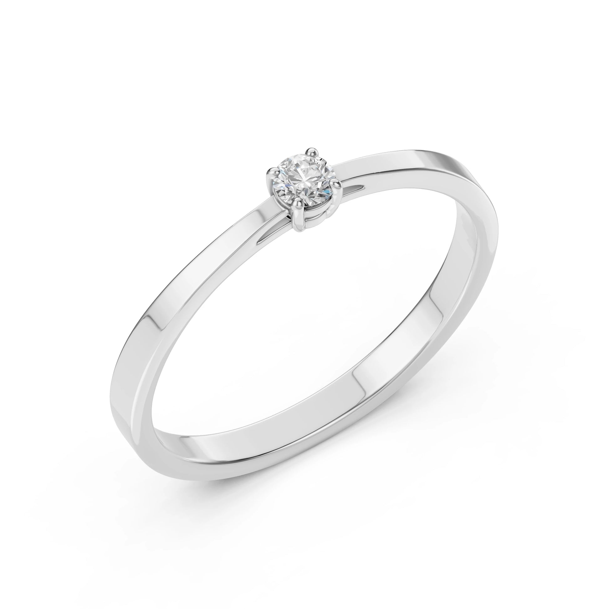 Solitär-Ring (Rund), 0.1 ct — 101-10012/1(3.0)