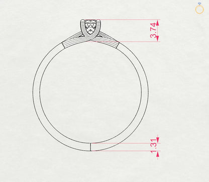 Solitär-Ring (Rund), 0.1 ct — 101-10014(3.0)