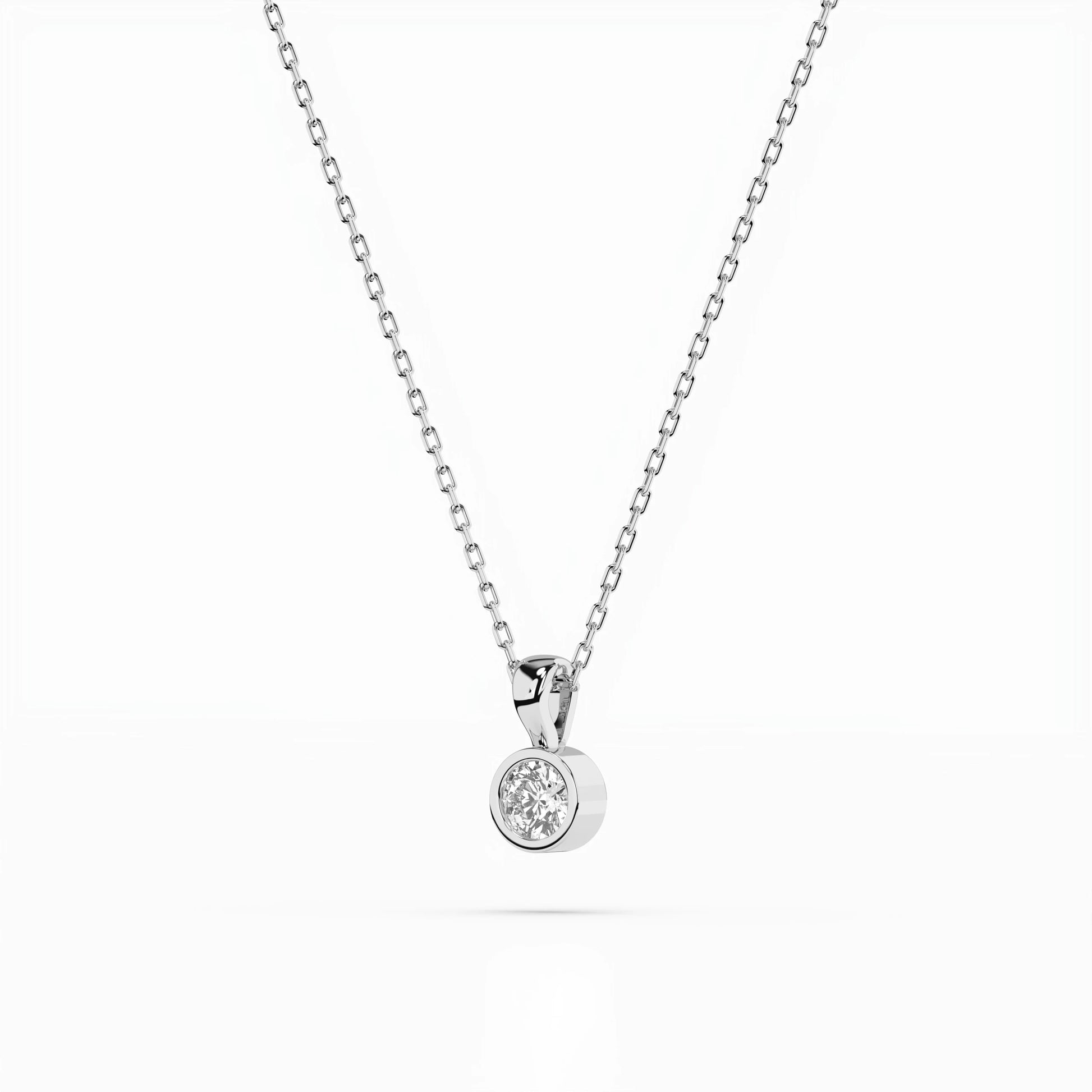 Solitär-Halskette (Rund), 0.1 ct — 104-10010(3.0)