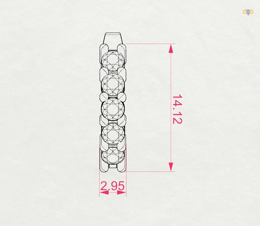 Eternity-Ohrringe (Rund), 0.6 ct — 102-10098(2.5)