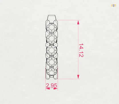 Eternity-Ohrringe (Rund), 0.6 ct — 102-10098(2.5)