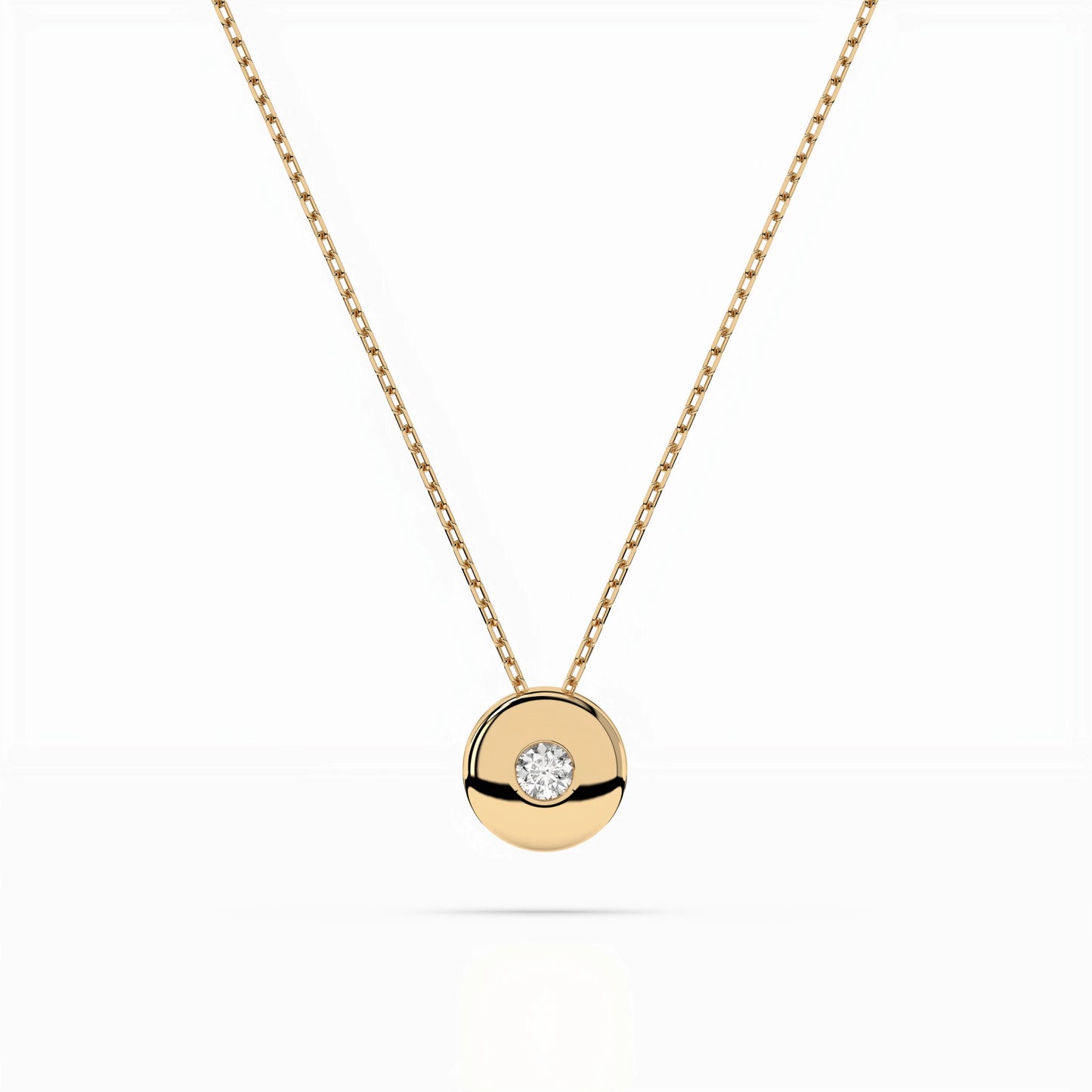 Solitär-Halskette (Rund), 0.04 ct — 104-10015(2.2)