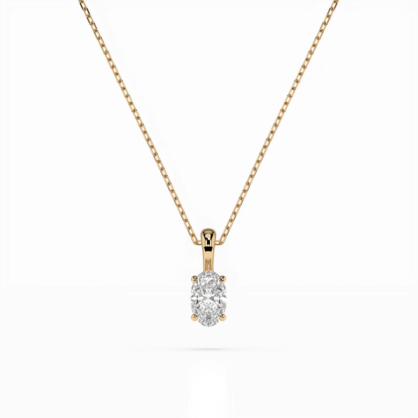 Solitär-Halskette (Oval), 0.3 ct — 104-10069(0.30)OV