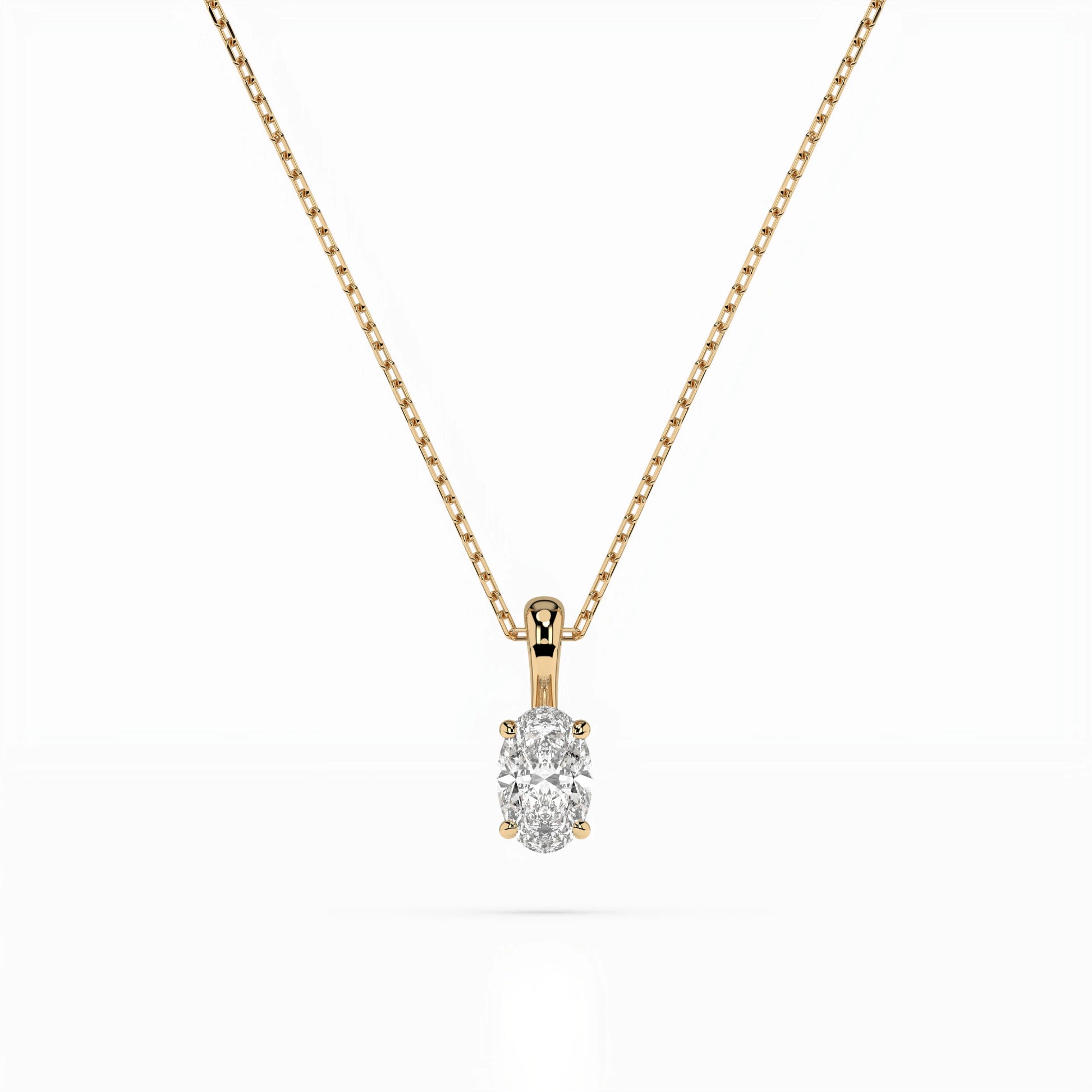 Solitär-Halskette (Oval), 0.3 ct — 104-10069(0.30)OV