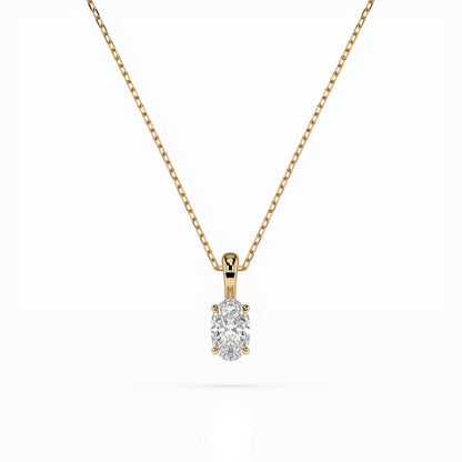 Solitär-Halskette (Oval), 0.3 ct — 104-10069(0.30)OV