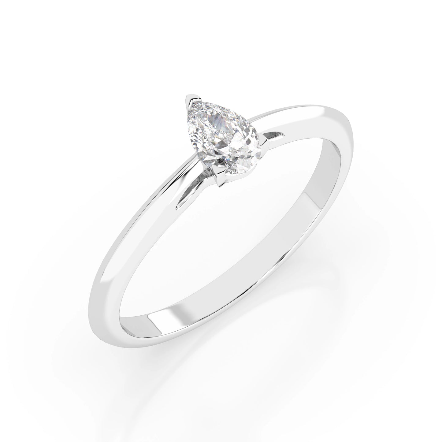 Solitär-Ring (Tropfen), 0.3 ct — 101-10190(0.30)PAR