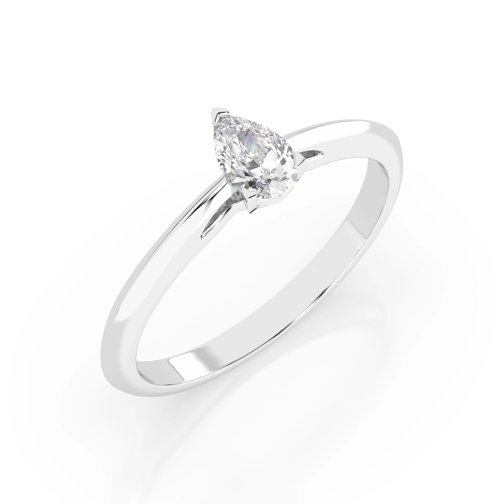 Solitär-Ring (Tropfen), 0.3 ct — 101-10190(0.30)PAR