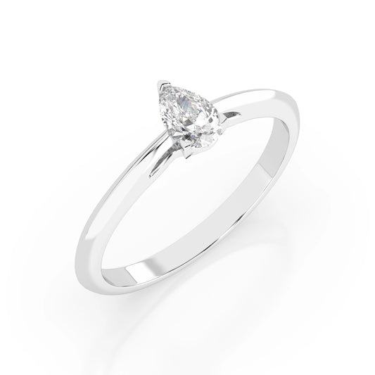 Solitär-Ring (Tropfen), 0.3 ct — 101-10190(0.30)PAR