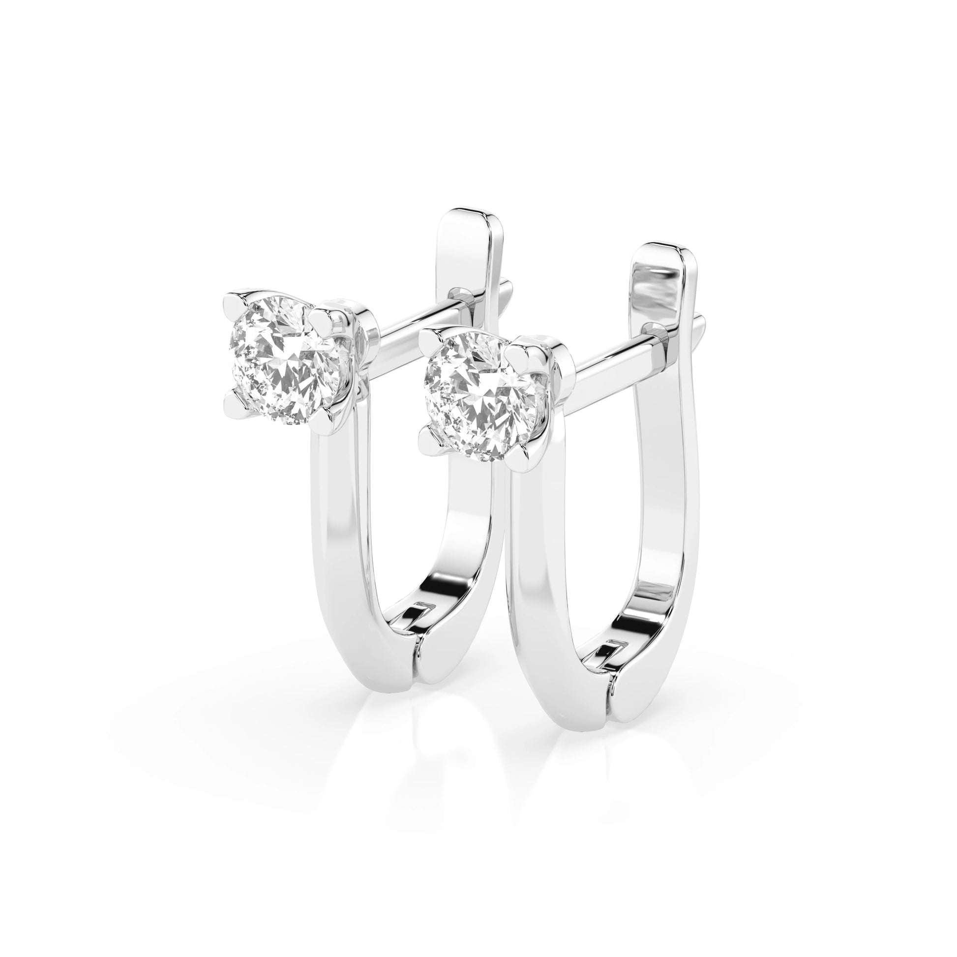 Solitär-Ohrringe mit englischem Verschluss (Rund), 0.6 ct — 102-10089(4.2)