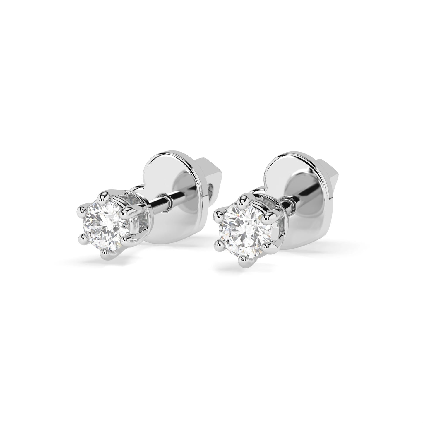Solitär-Schmetterling-Ohrringe (Rund), 0.12 ct — 102-10027(2.5)