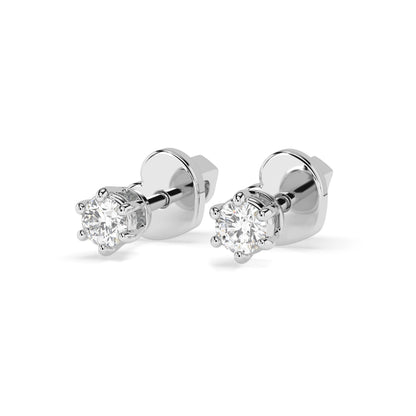 Solitär-Schmetterling-Ohrringe (Rund), 0.12 ct — 102-10027(2.5)