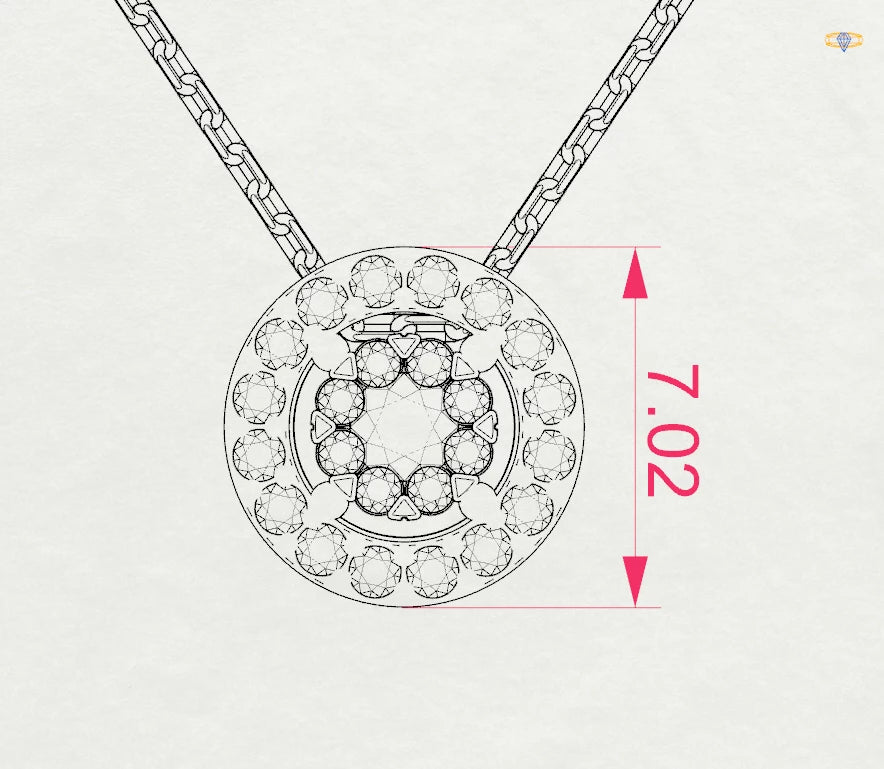 Illusion-Halskette (Rund), 0.06 ct — 104-10002(2.5)