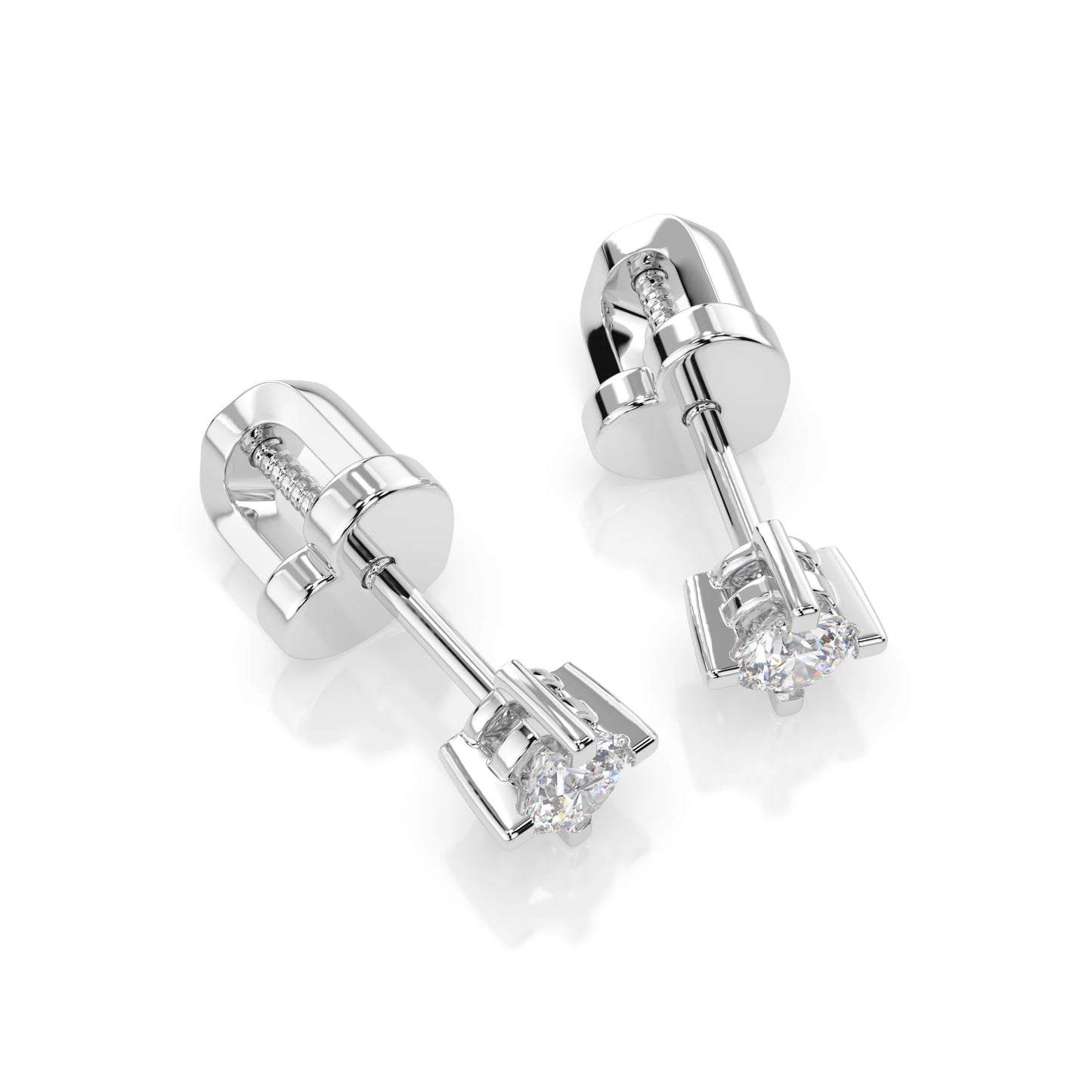 Solitär-Schmetterling-Ohrringe (Rund), 0.2 ct — 102-10025(3.0)
