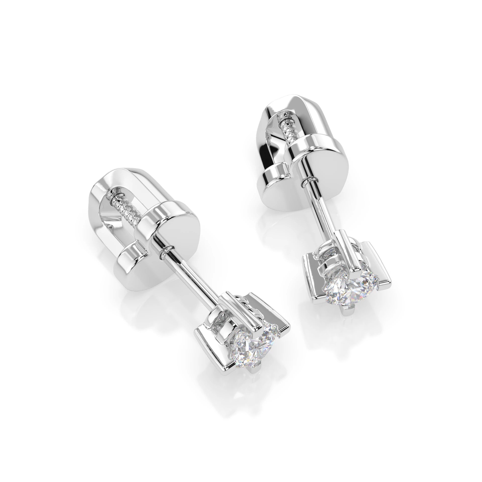 Solitär-Schmetterling-Ohrringe (Rund), 0.2 ct — 102-10025(3.0)