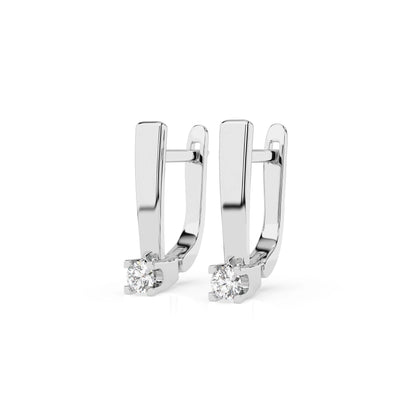Solitär-Ohrringe mit englischem Verschluss (Rund), 0.15 ct — 102-10036(2.7)