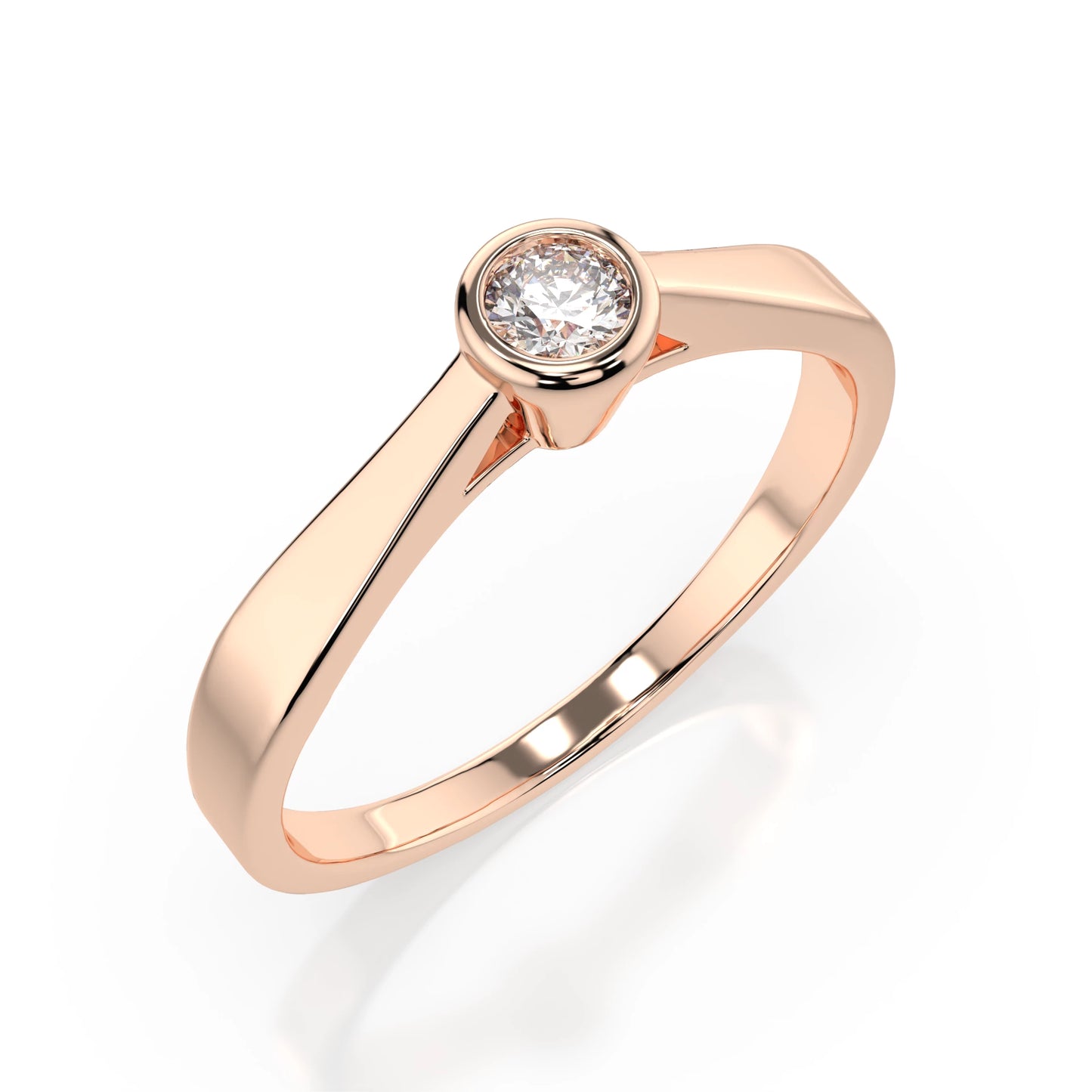 Solitär-Ring (Rund), 0.15 ct — 101-10010(3.4)