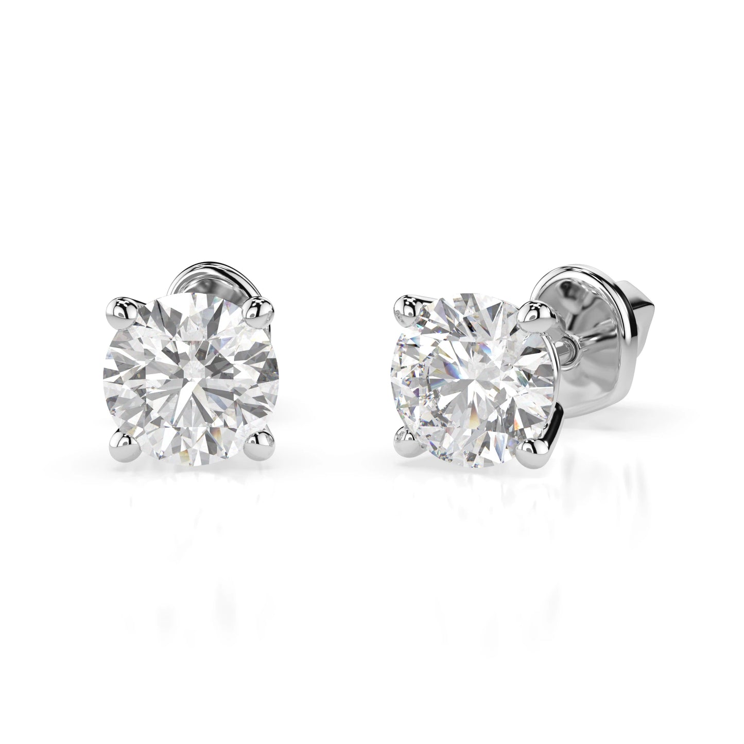 Solitär-Schmetterling-Ohrringe (Rund), 0.8 ct — 102-10012/1(4.7)