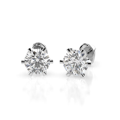 Solitär-Schmetterling-Ohrringe (Rund), 1.4 ct — 102-10040/1(5.7)