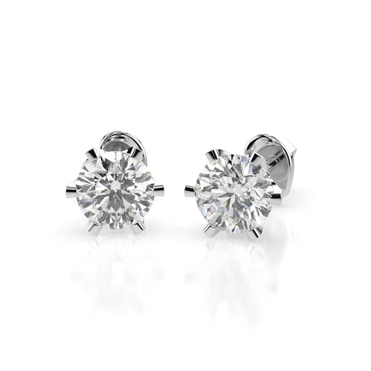 Solitär-Schmetterling-Ohrringe (Rund), 1.4 ct — 102-10040/1(5.7)