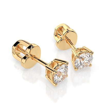 Solitär-Schmetterling-Ohrringe (Rund), 0.5 ct — 102-10012/1(4.0)