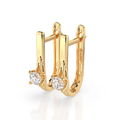 Solitär-Ohrringe mit englischem Verschluss (Rund), 0.2 ct — 102-10014(3.0)