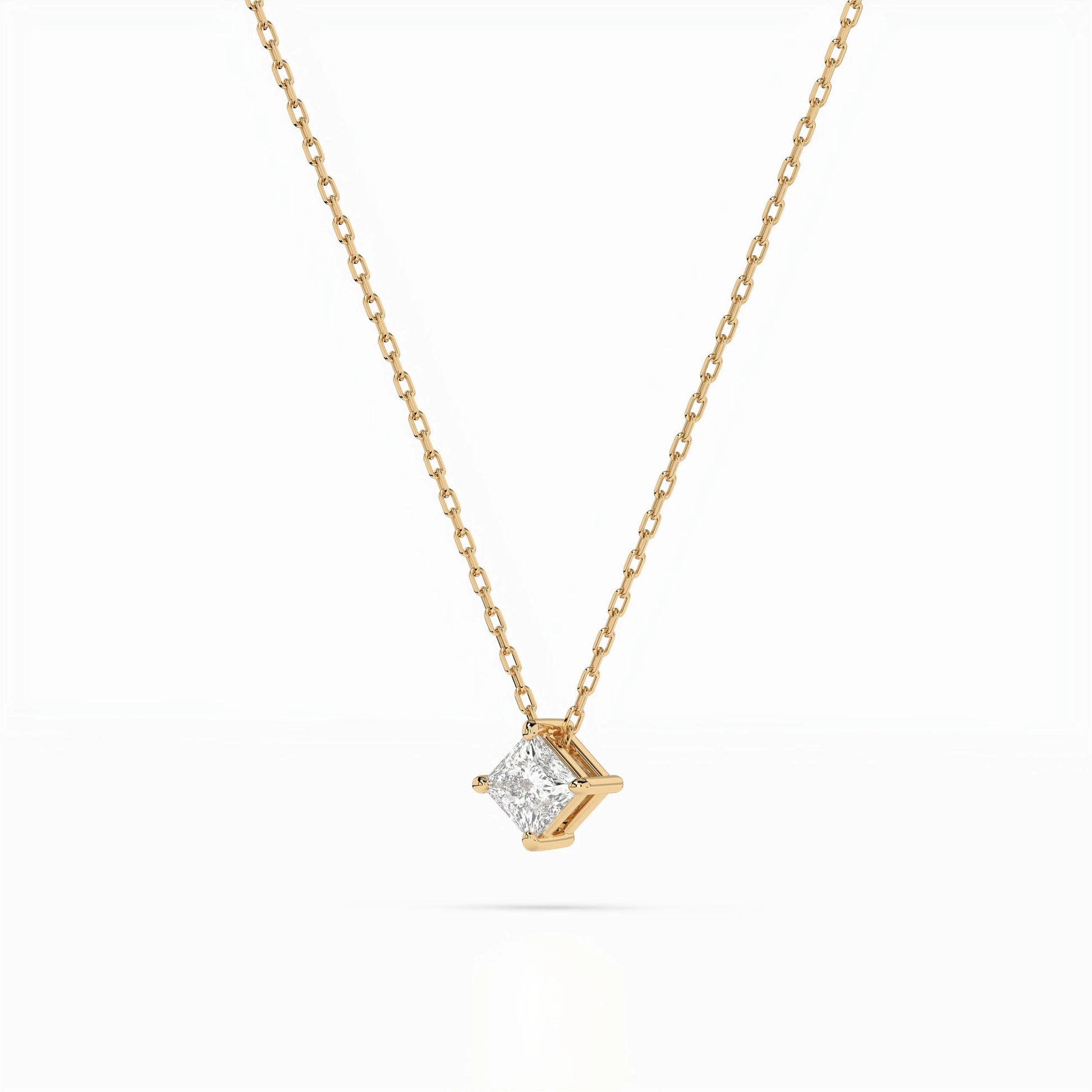 Solitär-Halskette (Prinzess), 0.17 ct — 104-10055(3.0)PR
