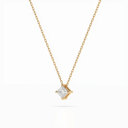 Solitär-Halskette (Prinzess), 0.17 ct — 104-10055(3.0)PR