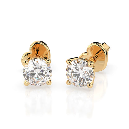 Solitär-Schmetterling-Ohrringe (Rund), 0.5 ct — 102-10012/1(4.0)