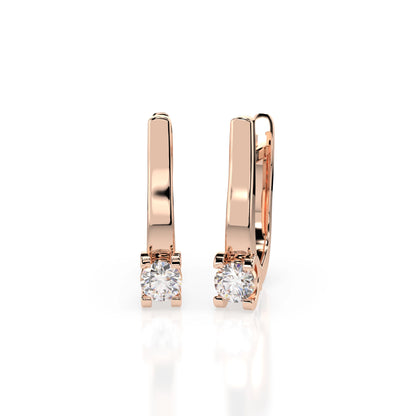 Solitär-Ohrringe mit englischem Verschluss (Rund), 0.2 ct — 102-10022(3.0)