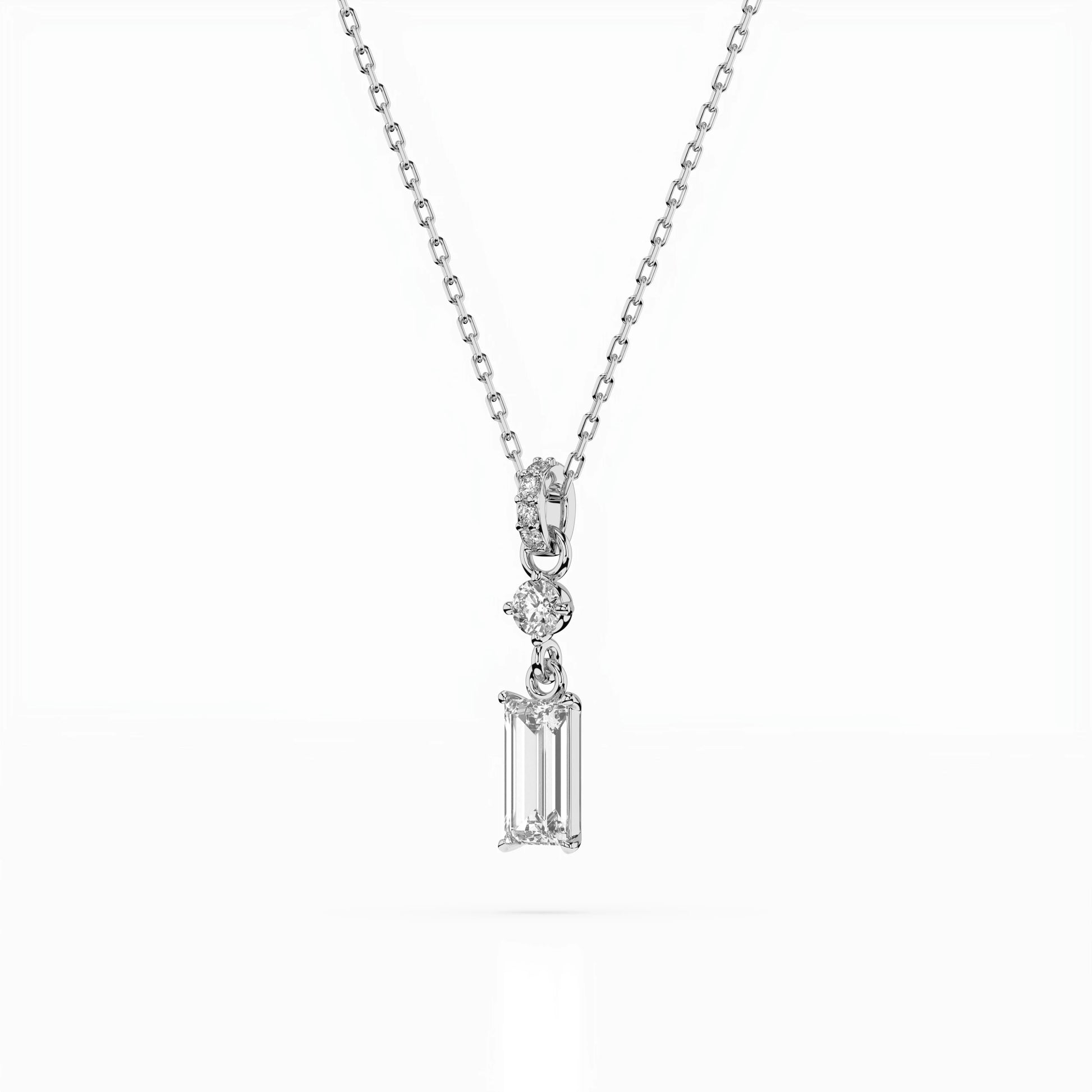 Solitär-Halskette (Baguette), 0.04 ct — 104-10071/3(0.30)BAQ