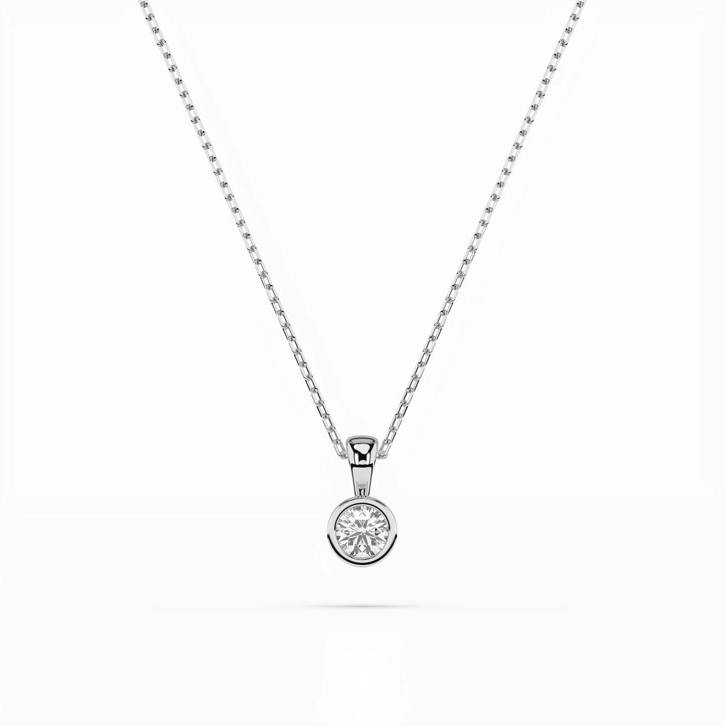 Solitär-Halskette (Rund), 0.1 ct — 104-10010(3.0)