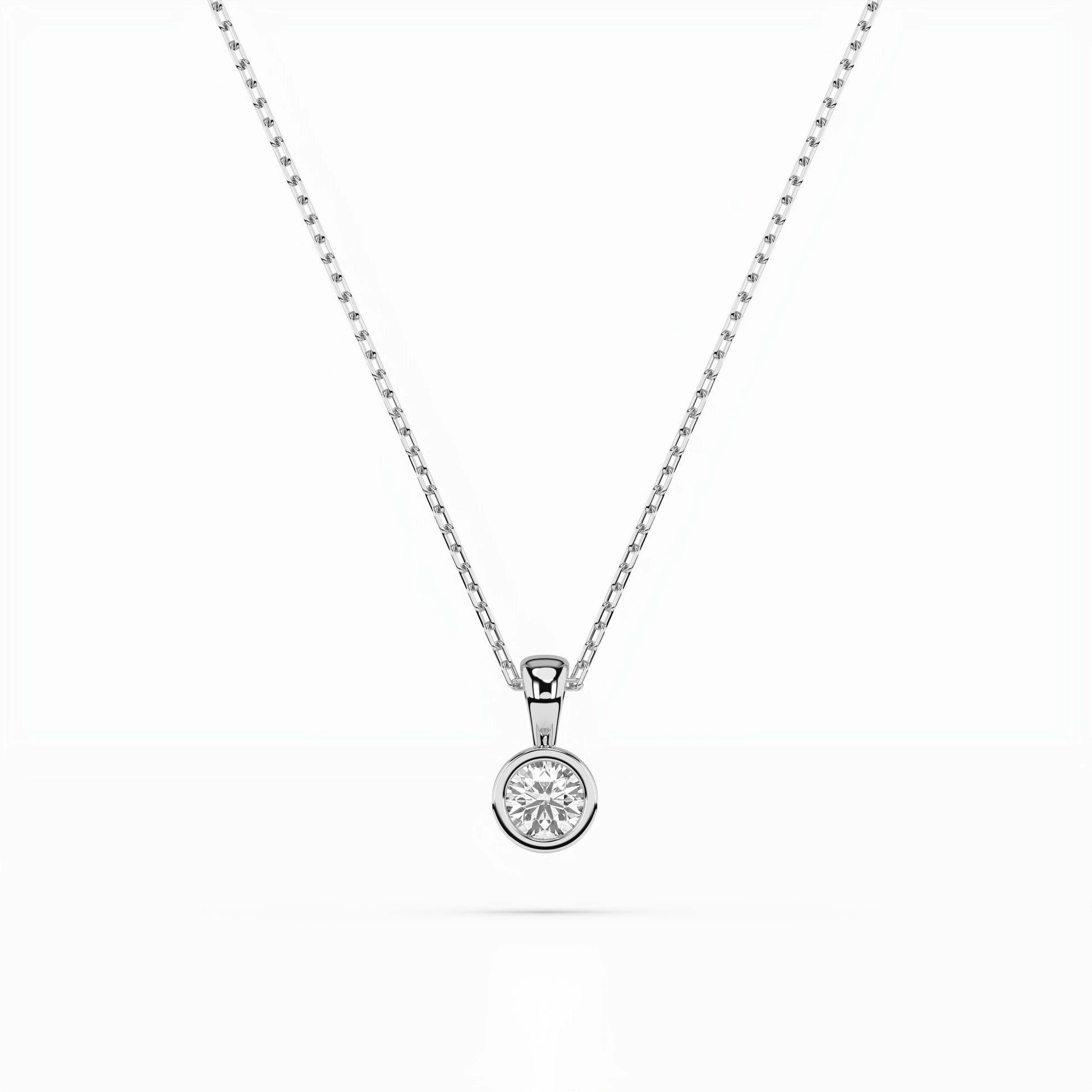 Solitär-Halskette (Rund), 0.1 ct — 104-10010(3.0)