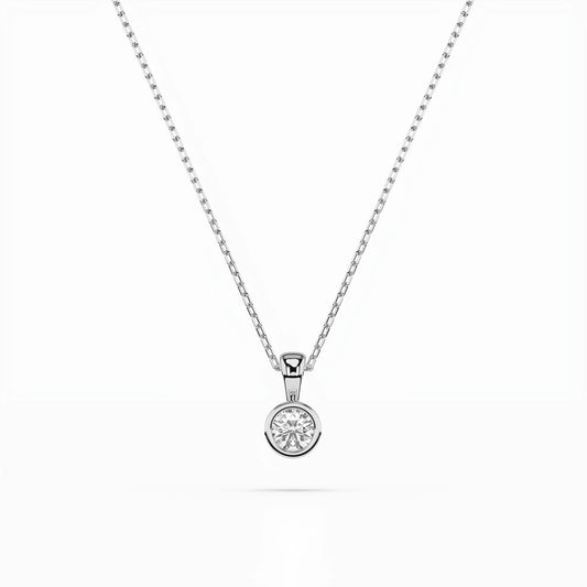 Solitär-Halskette (Rund), 0.1 ct — 104-10010(3.0)