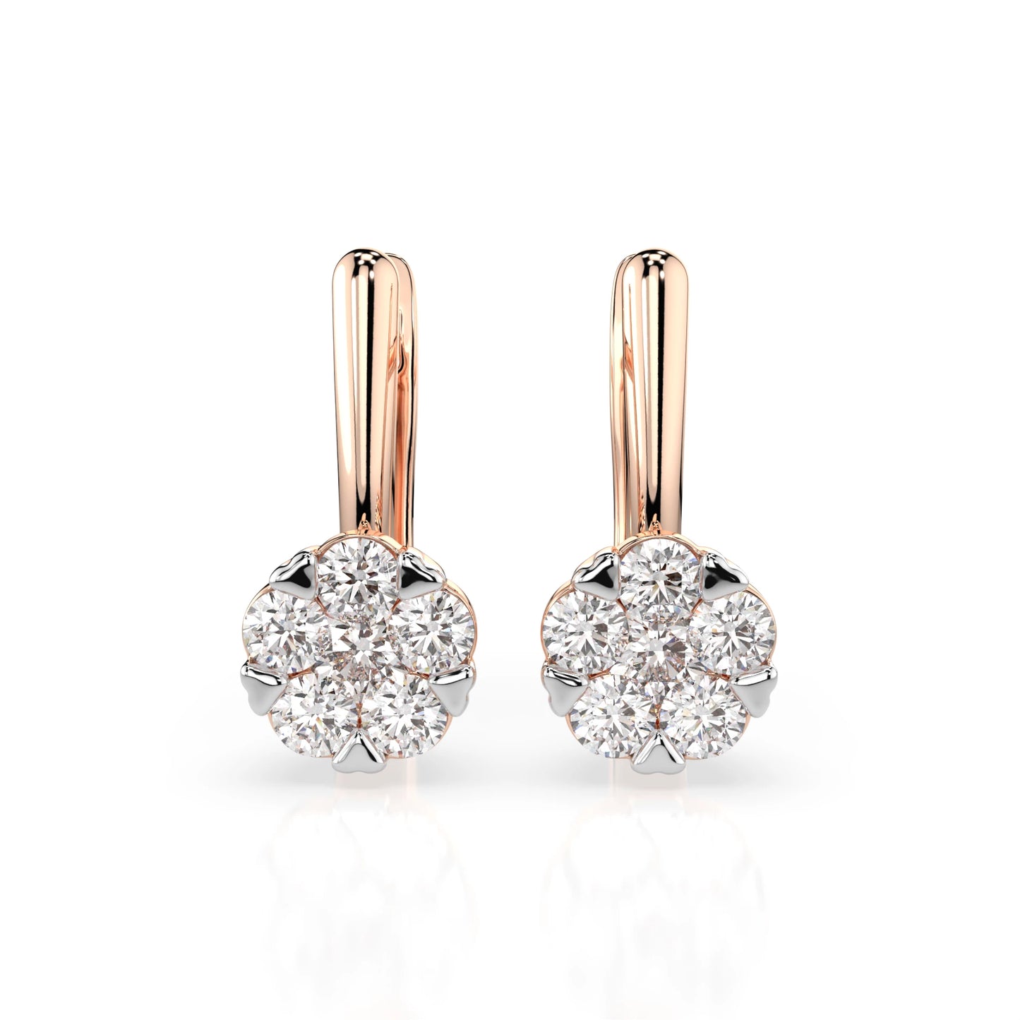 Illusion-Ohrringe (Rund), 0.2 ct — 102-10015/1(3.0)