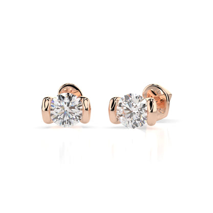 Solitär-Schmetterling-Ohrringe (Rund), 0.6 ct — 102-10016(4.2)