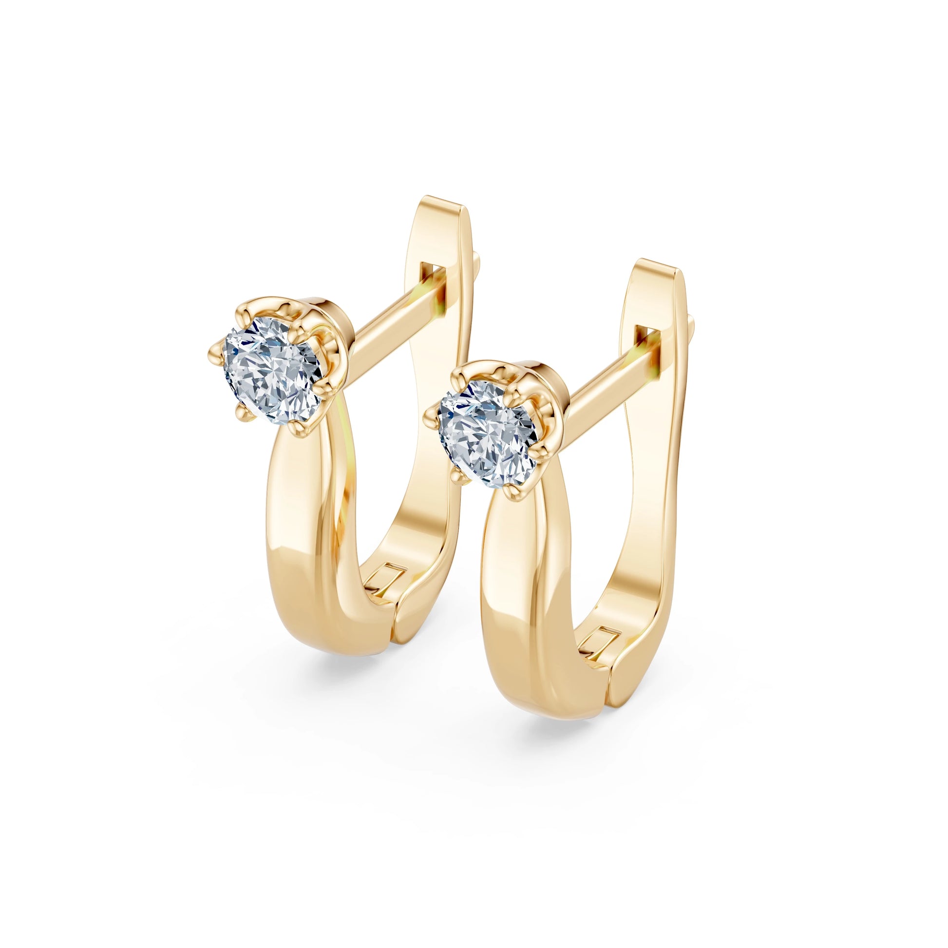 Solitär-Ohrringe mit englischem Verschluss, 0.5 ct — 102-10040(4.0)