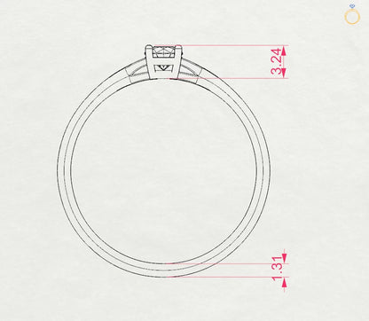 Solitär-Ring (Rund), 0.2 ct — 101-10012/1(3.7)
