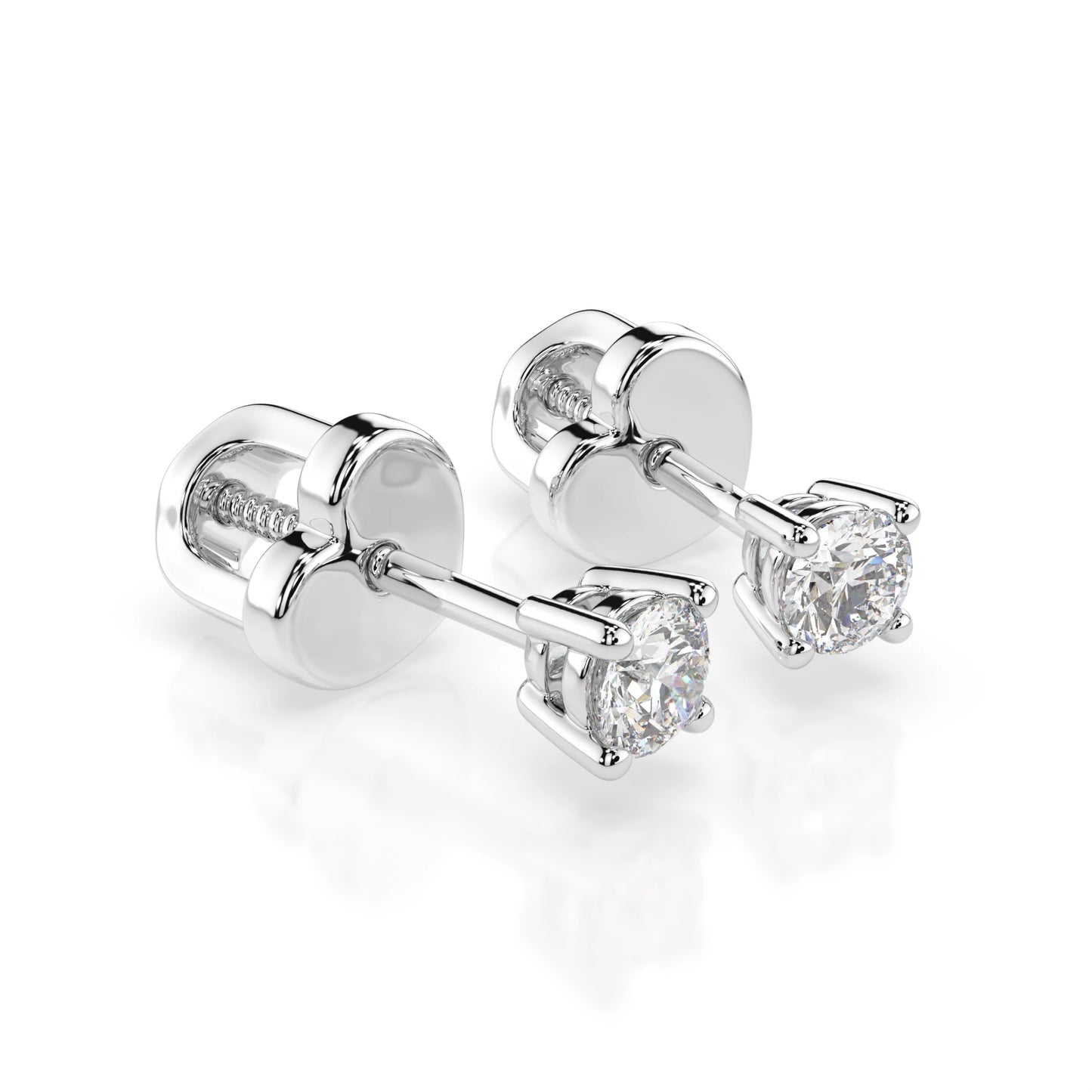 Solitär-Schmetterling-Ohrringe (Rund), 0.3 ct — 102-10012/1(3.4)