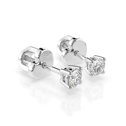 Solitär-Schmetterling-Ohrringe (Rund), 0.3 ct — 102-10012/1(3.4)