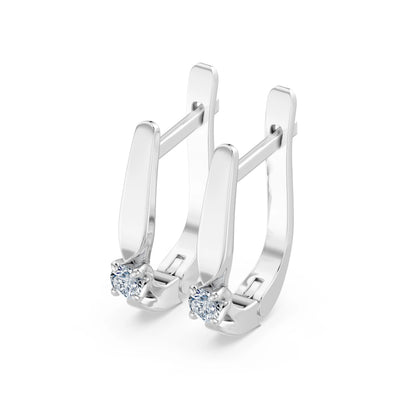 Solitär-Ohrringe mit englischem Verschluss, 0.15 ct — 102-10046(2.7)