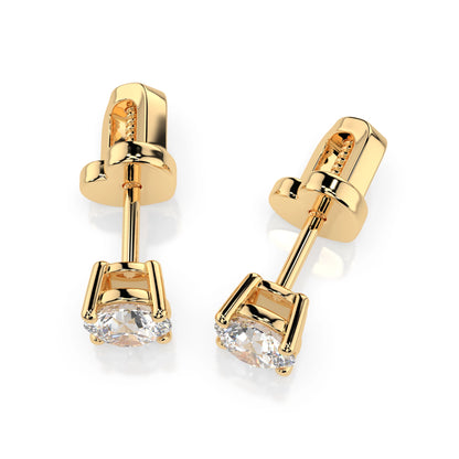 Solitär-Schmetterling-Ohrringe (Rund), 0.4 ct — 102-10012/1(3.7)