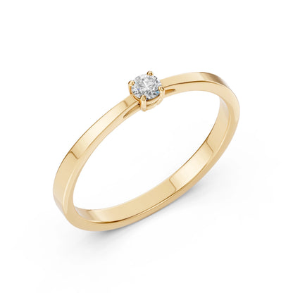 Solitär-Ring (Rund), 0.1 ct — 101-10012/1(3.0)