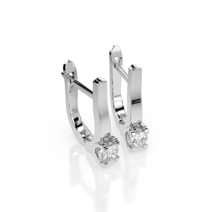 Solitär-Ohrringe mit englischem Verschluss (Rund), 0.3 ct — 102-10022(3.4)